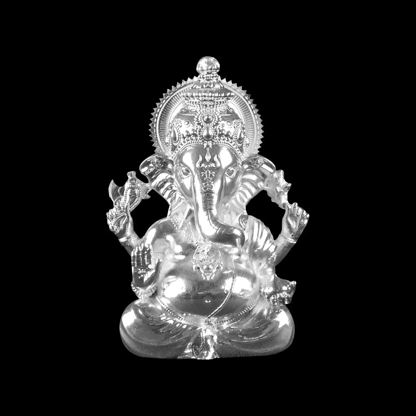 Vighnaharta Ganesha Silver Plated Idol