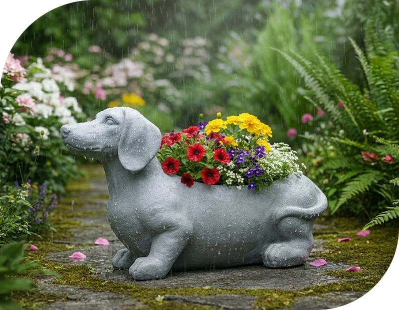Game of Fetch - Dachshund Garden Planter
