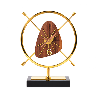 Walnut Wood Crystal Table Clock 