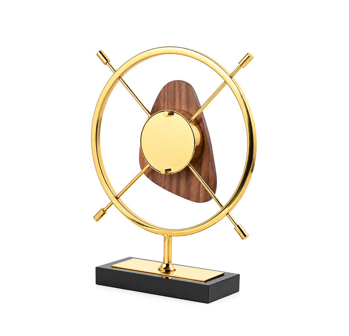 Walnut Wood Crystal Table Clock 