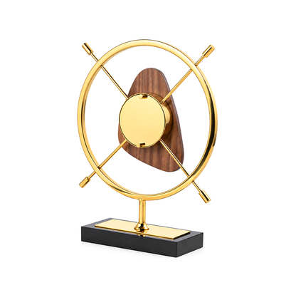Walnut Wood Crystal Table Clock 