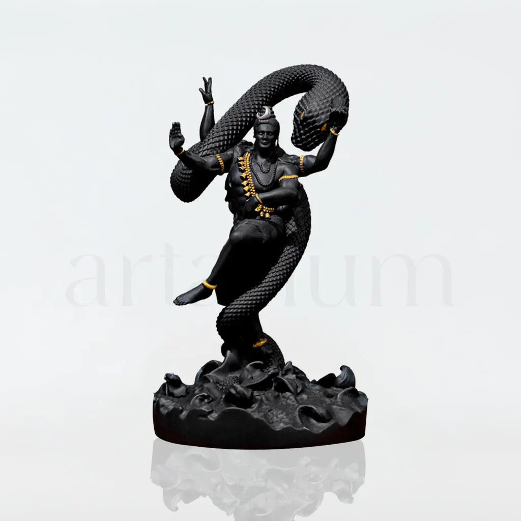 Mystical Shiva Black With Golden Ornaments