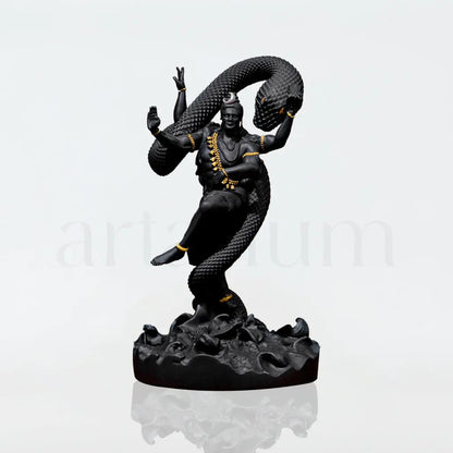 Mystical Shiva Black With Golden Ornaments