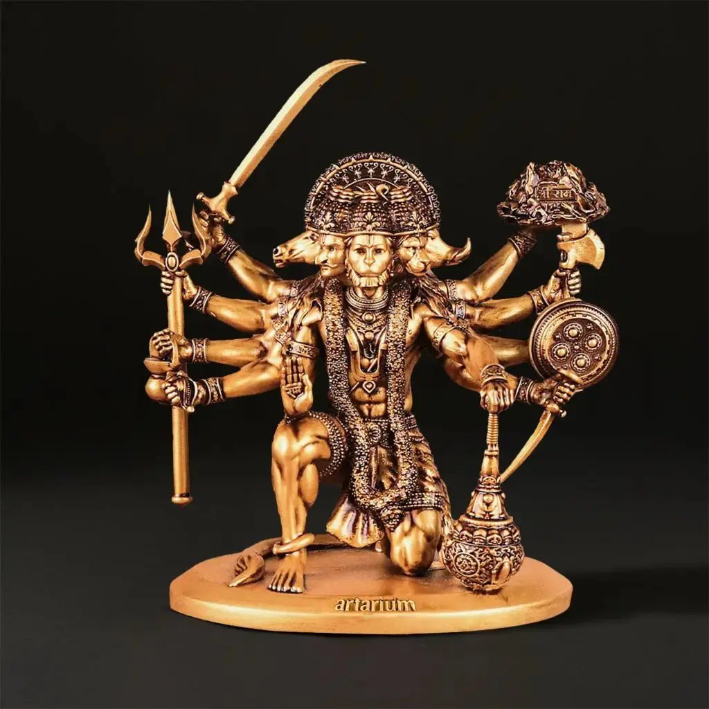 Sitting Panchmukhi Lord Hanuman Car Dashboard Idol