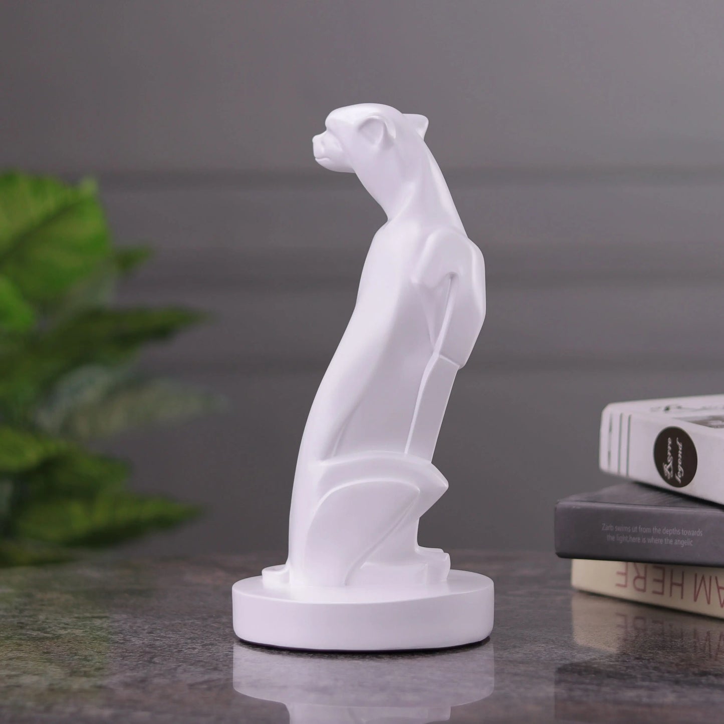 Abstract Art Sitting Panther Figurine theartarium