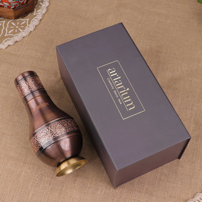 Antique Etching Pear Copper Jar with Gift Box theartarium