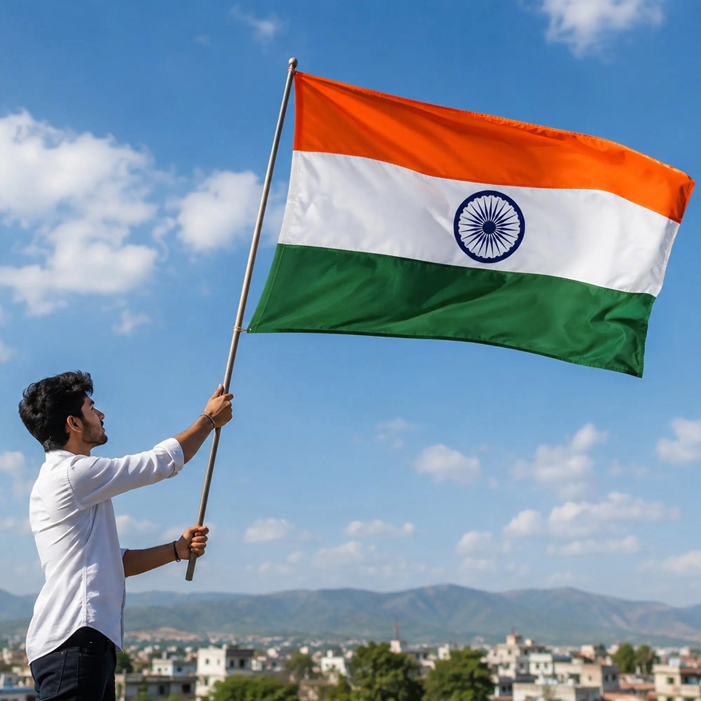 Handwoven Khadi Indian National Flag
