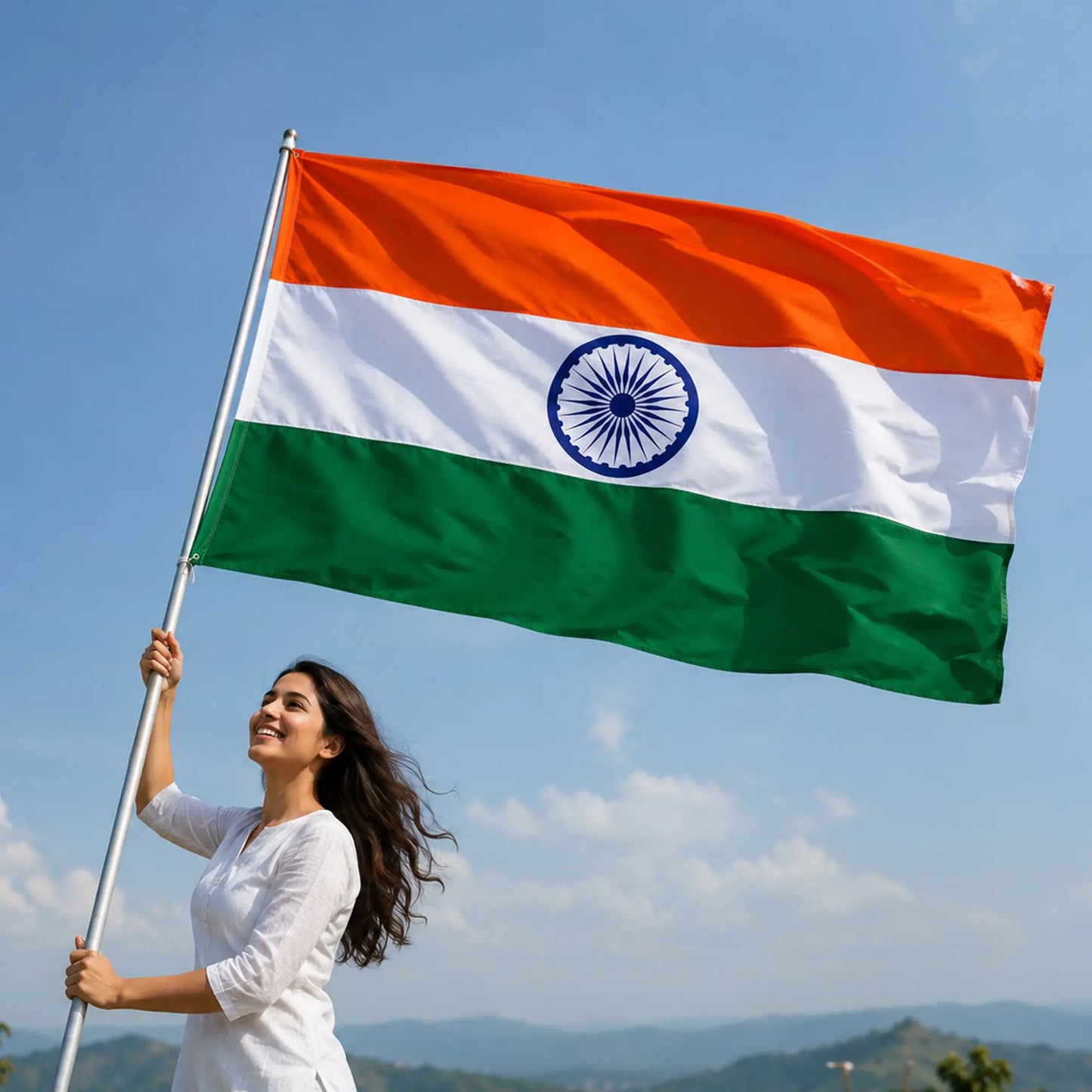 Handwoven Khadi Indian National Flag