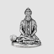 Meditating Lord Hanuman 2.0 999 Silver