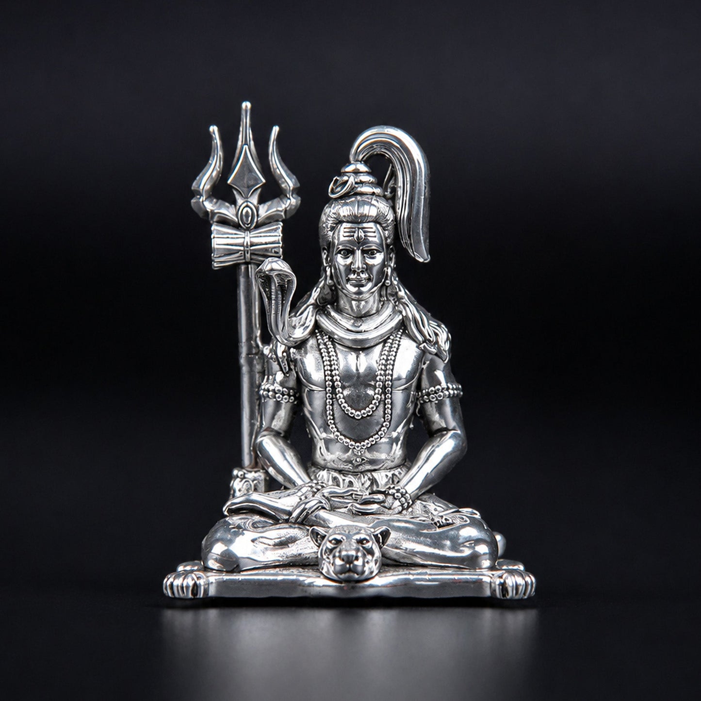 Meditating Lord Shiva Silver Plated 