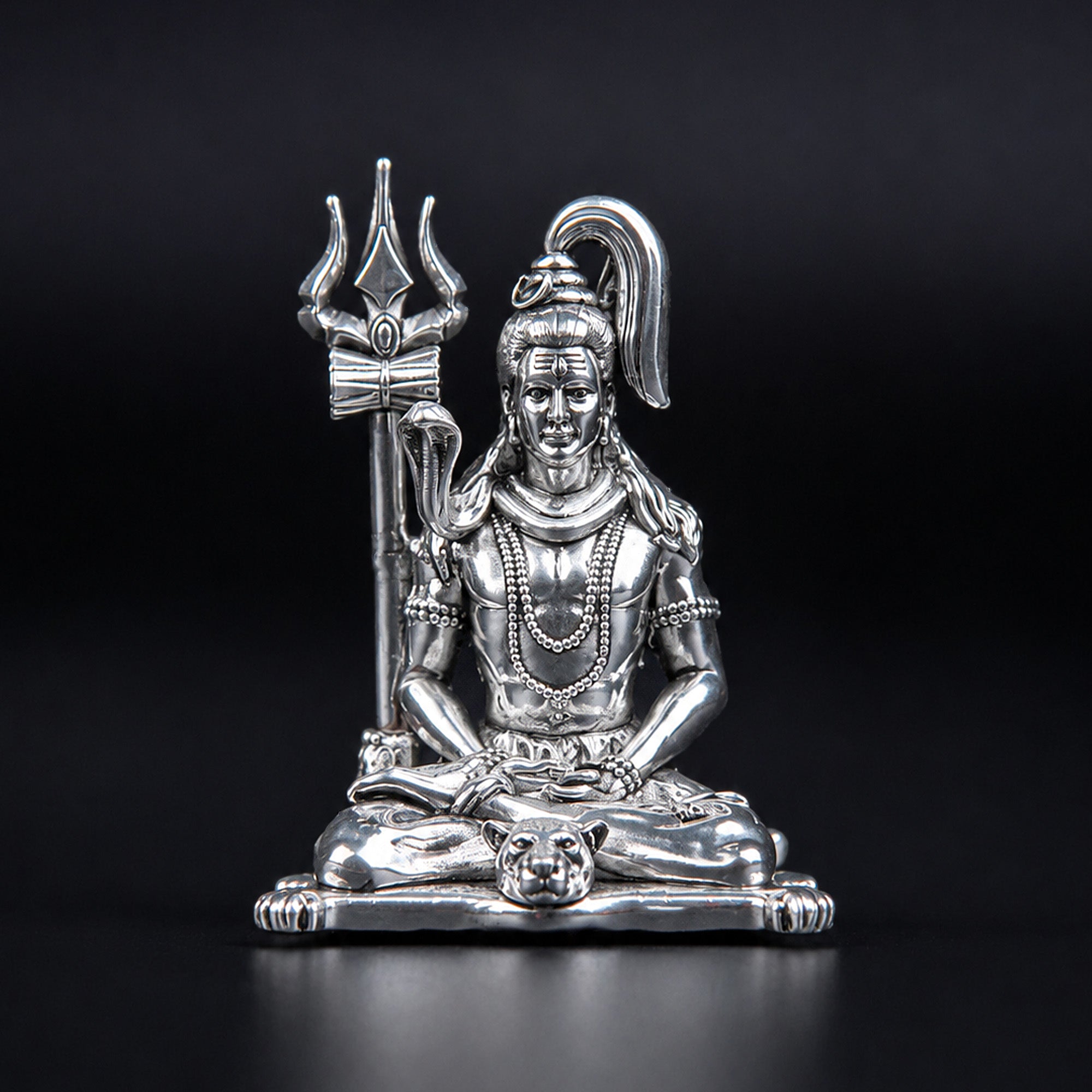 Meditating Lord Shiva Silver Plated 