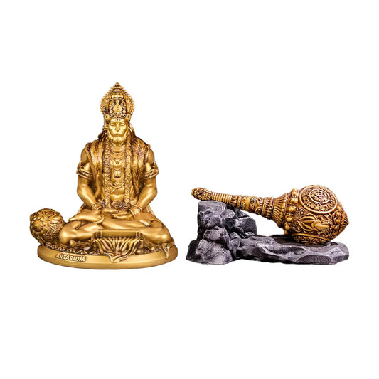 Mahabali Lord Hanuman Statue & Gada Idol Set