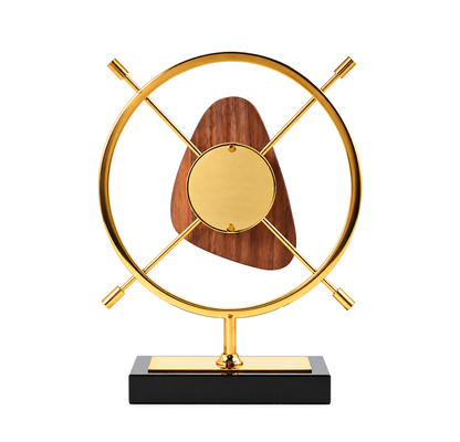 Walnut Wood Crystal Table Clock 