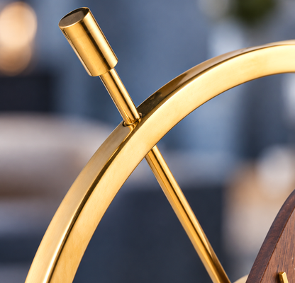 Walnut Wood Crystal Table Clock 