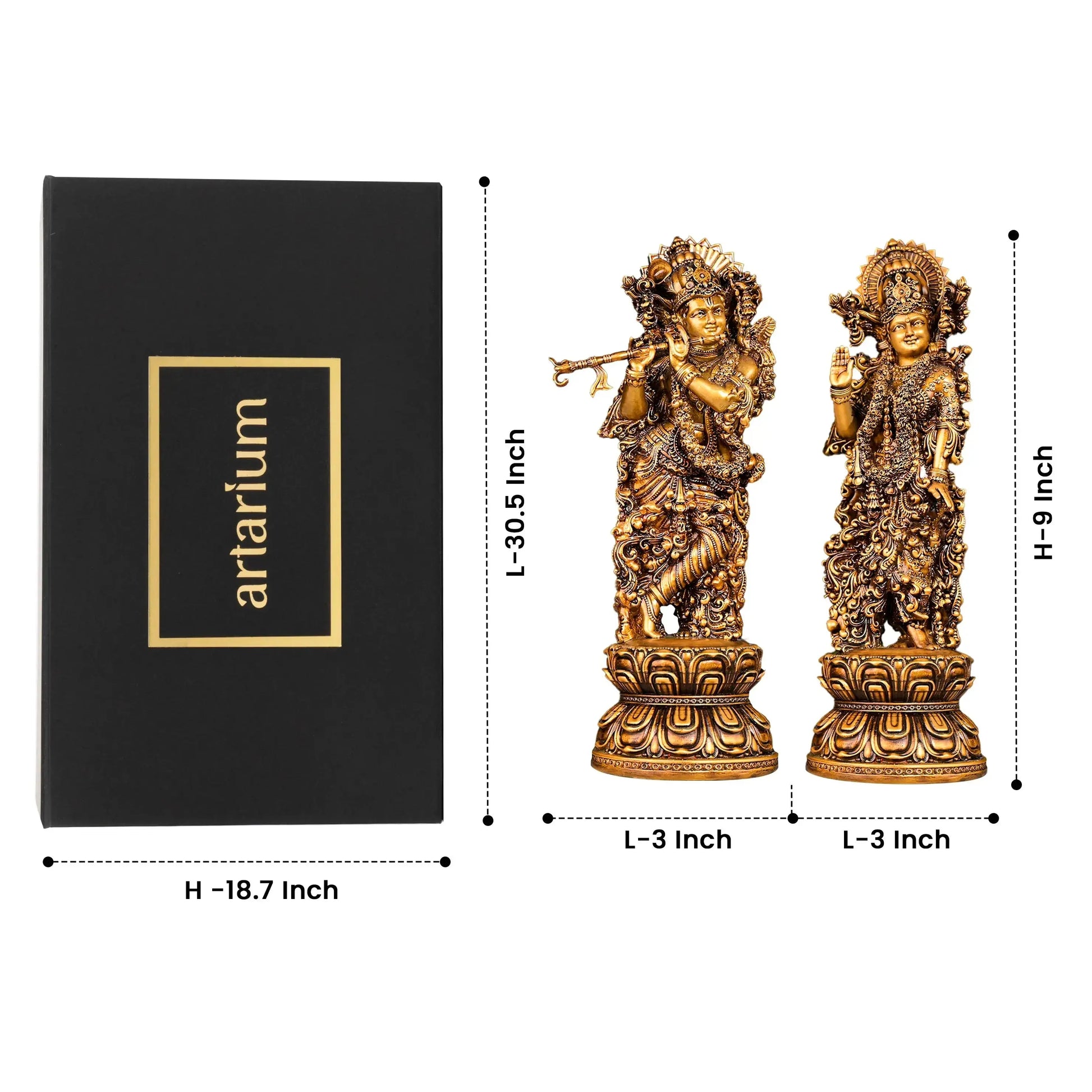 Radha Krishna Idol with Gift Box theartarium