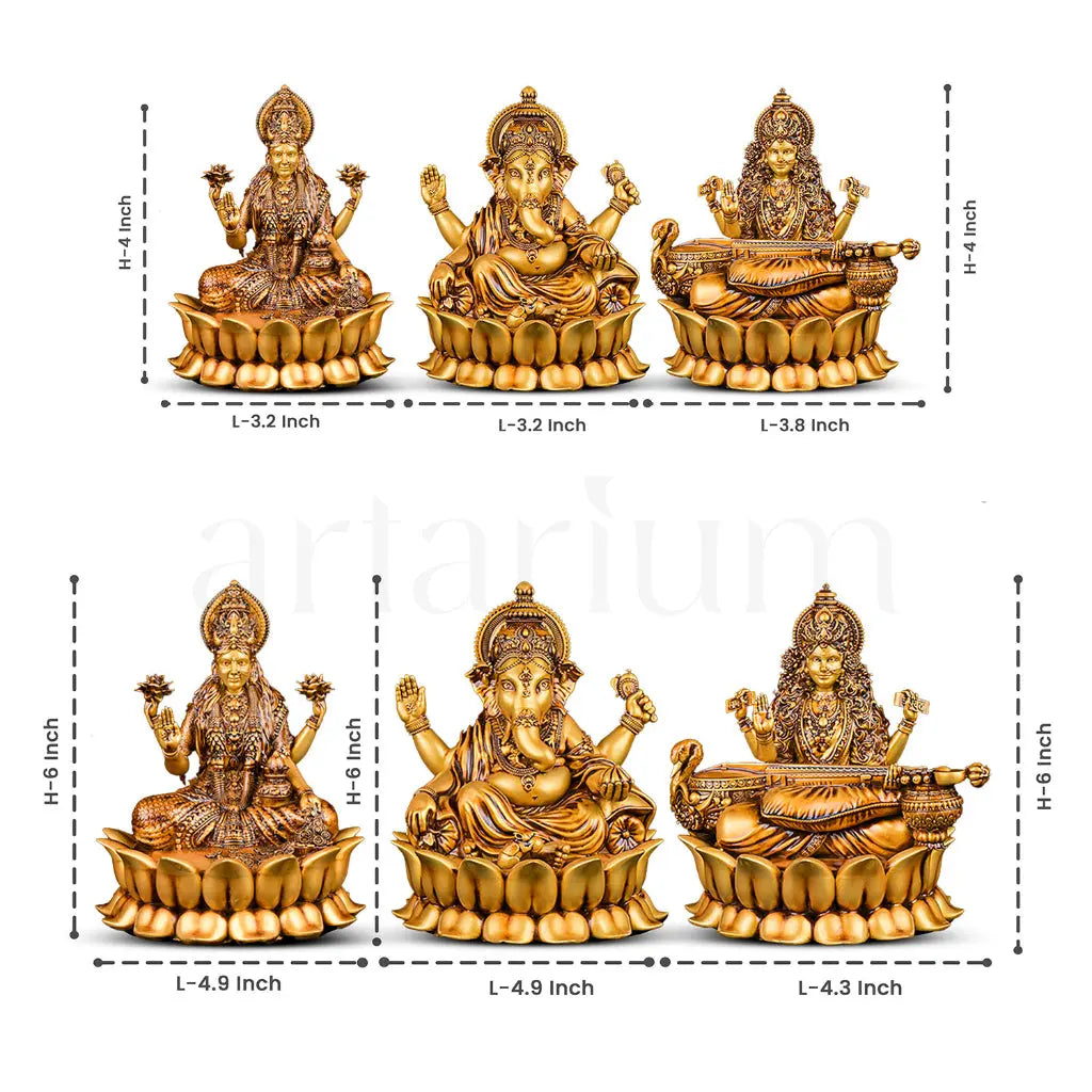 Mahalakshmi Ganapati Saraswati Murti (lotus)