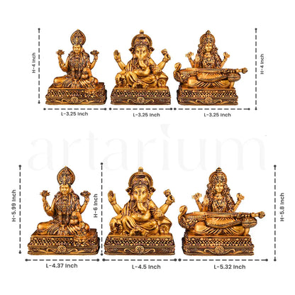 Shree Lakshmi Saraswati Ganesha Murti (Chowki)