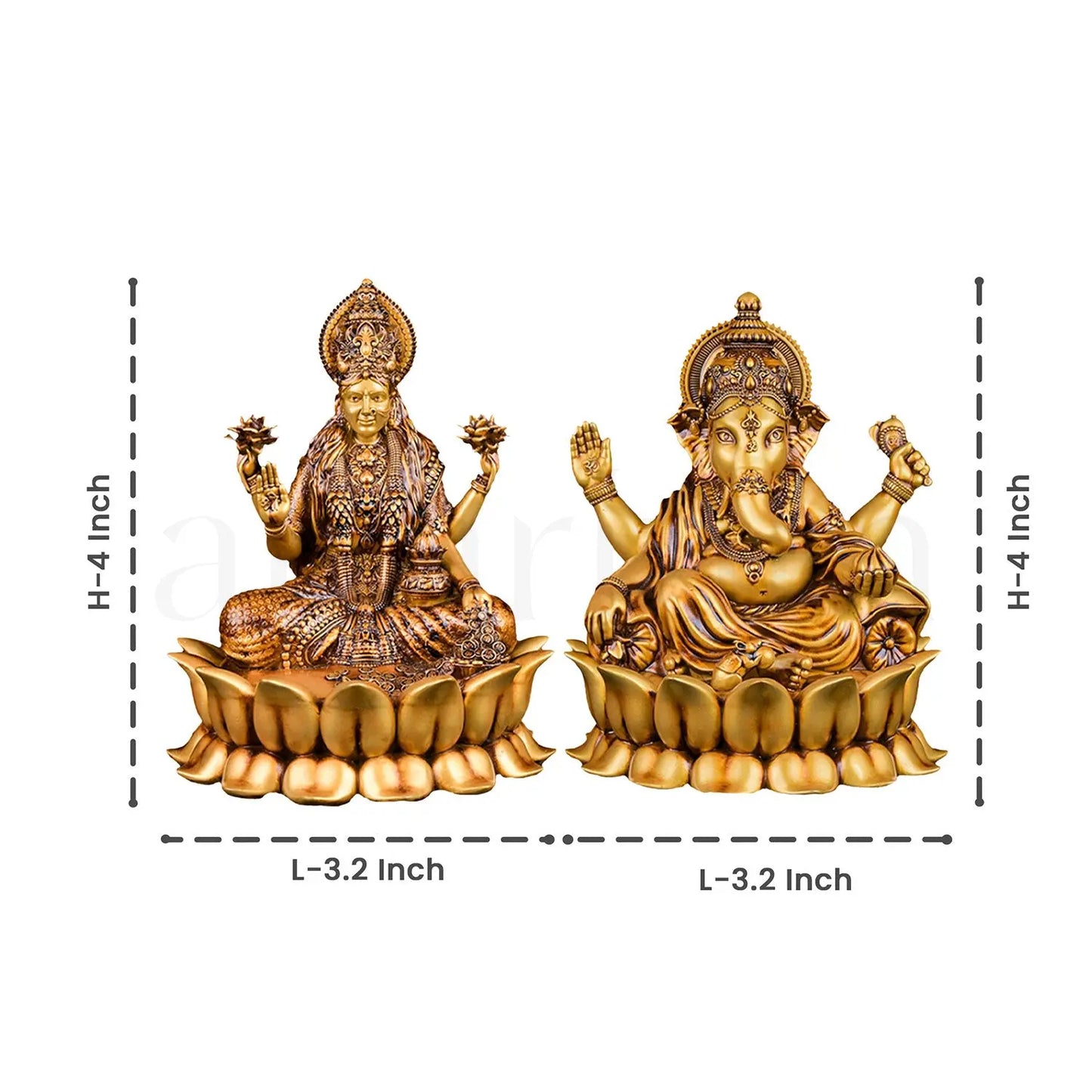Dhanalaxmi Murti (Lotus) & Ganpati Bappa Set