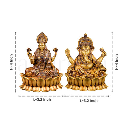 Dhanalaxmi Murti (Lotus) & Ganpati Bappa Set