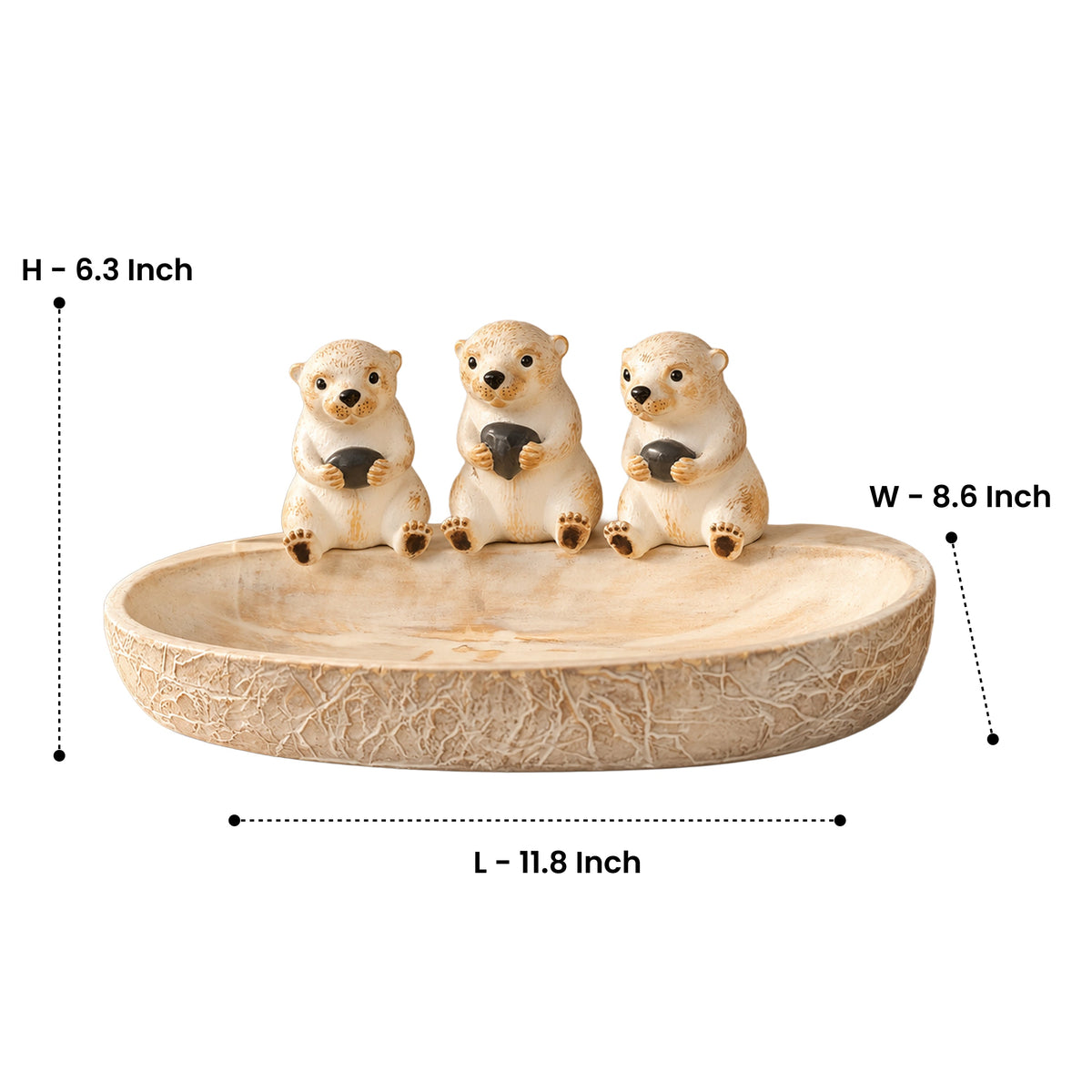 Sea Otter Family Tray Figurine 