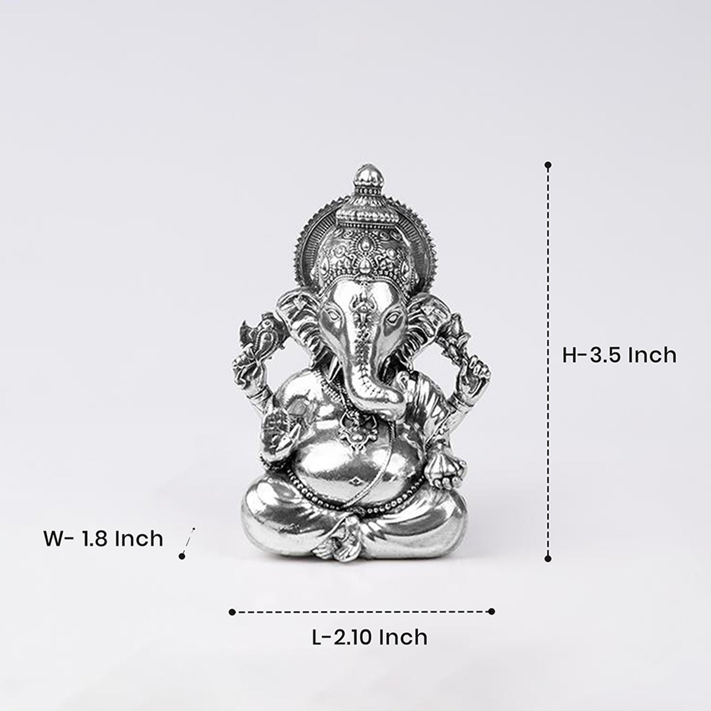 Brass Vighnaharta Ganesha Idol Silver Plated