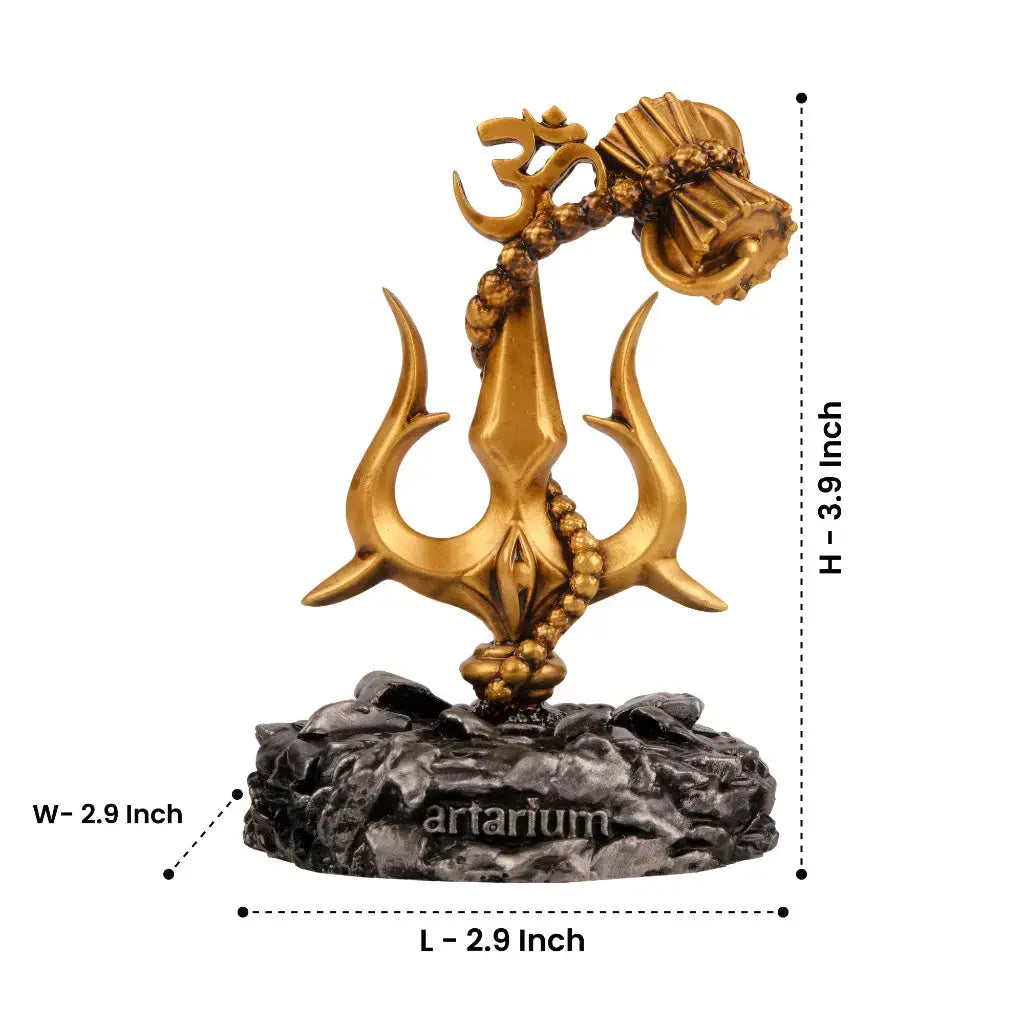 Lord Shiva Trishul With Damru Car Dashboard theartarium