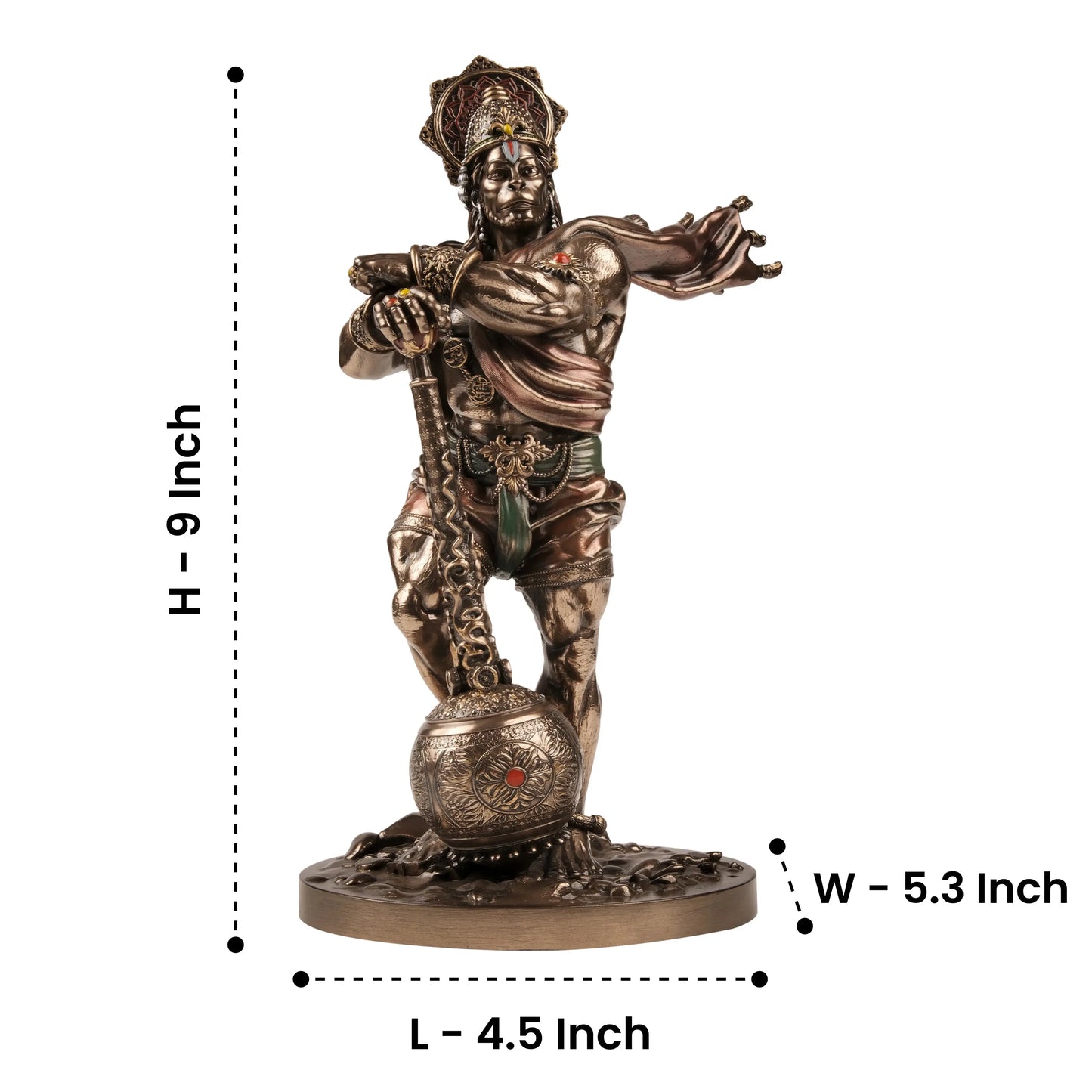 Bahubali Hanuman Cold Cast Bronze Idol