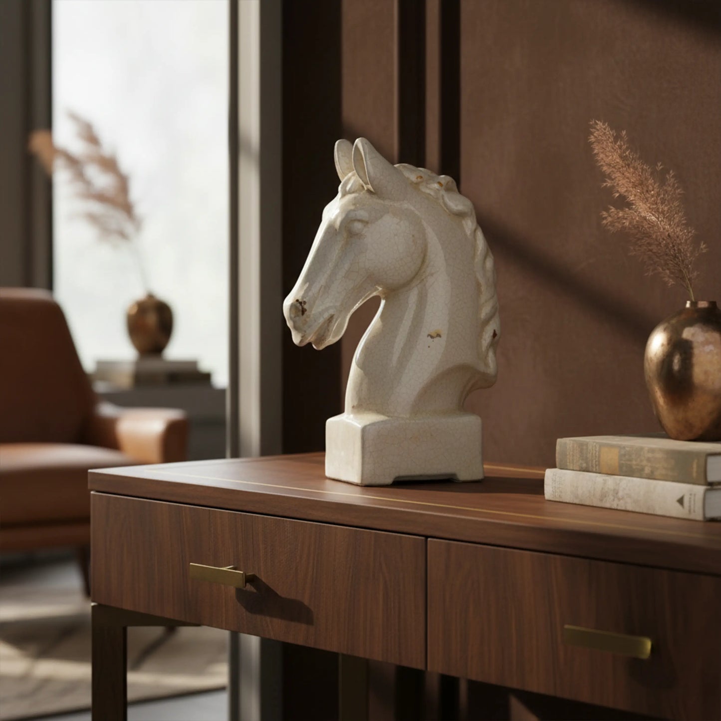 White Knight - Ceramic Horse Statue