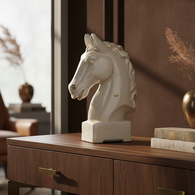 White Knight - Ceramic Horse Statue