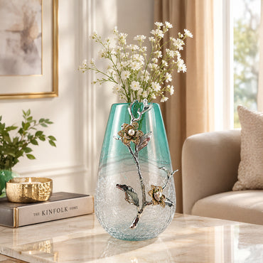 Zinc Alloy Biophilic Glass Flower Vase 