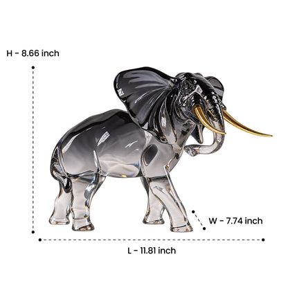 Zinc Alloy African Bush Elephant Sculpture 