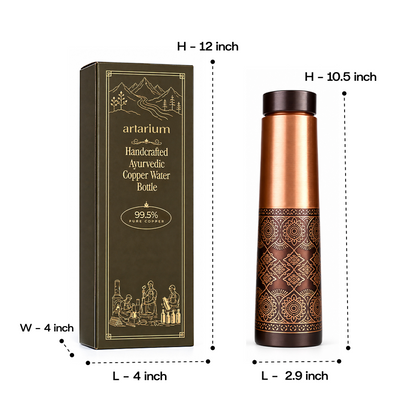 Dual Finish Copper Bottle with Premium Packaging 
