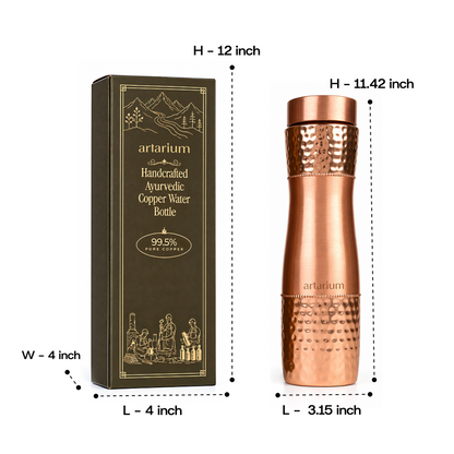 Hammered Copper Bottle with premium packaging 