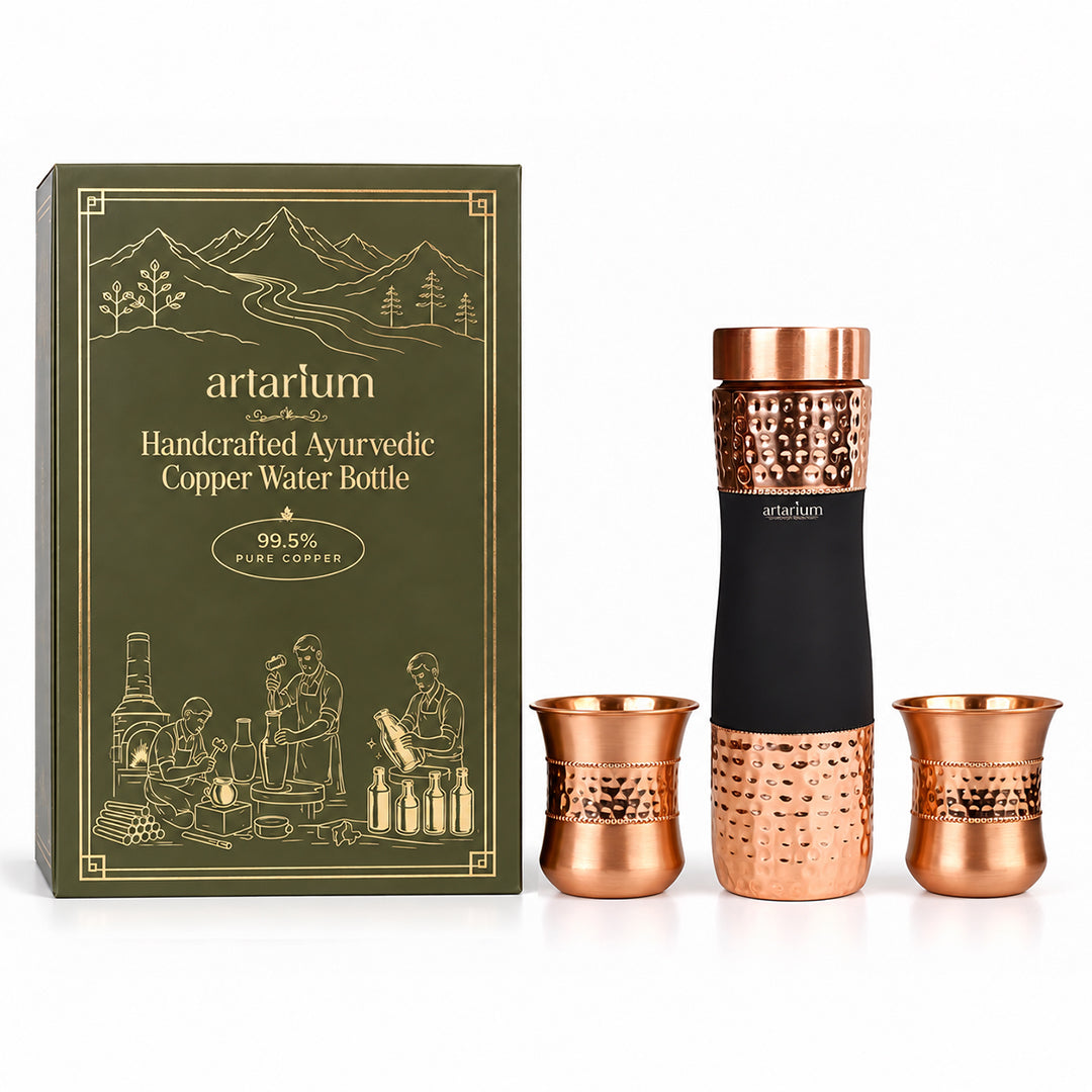 Hammered Bottle with cups with premium packaging 