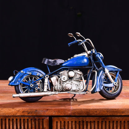 Blue Lightening Vintage Motorcycle theartarium