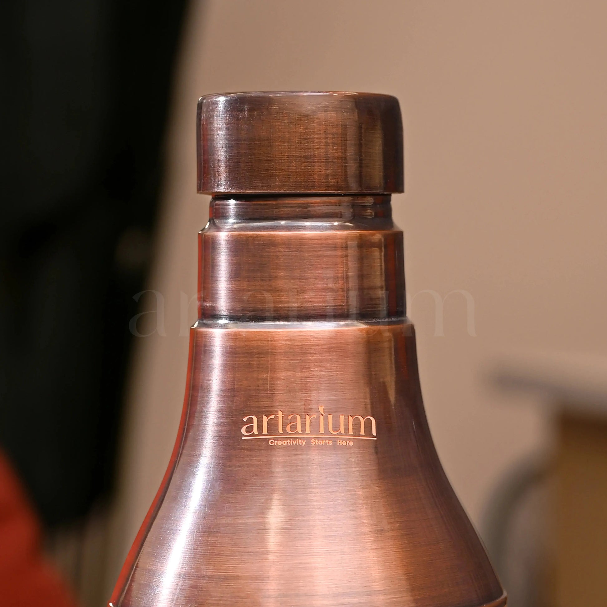 Antique Etching Pear Copper Jar theartarium