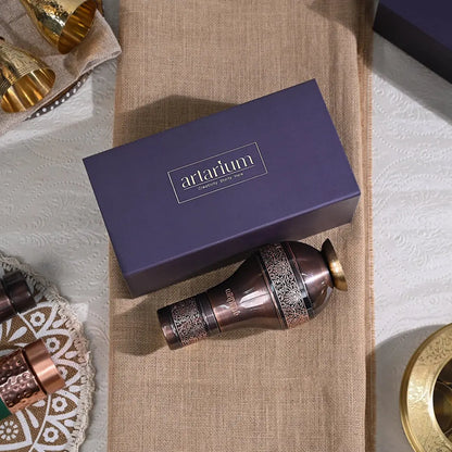 Antique Etching Pear Copper Jar with Gift Box theartarium