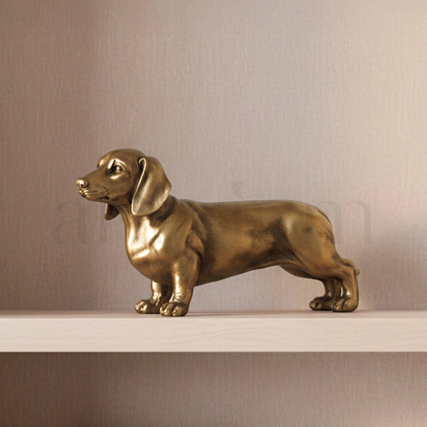 Gilded Loyalty - Antique Dachshund Figurine