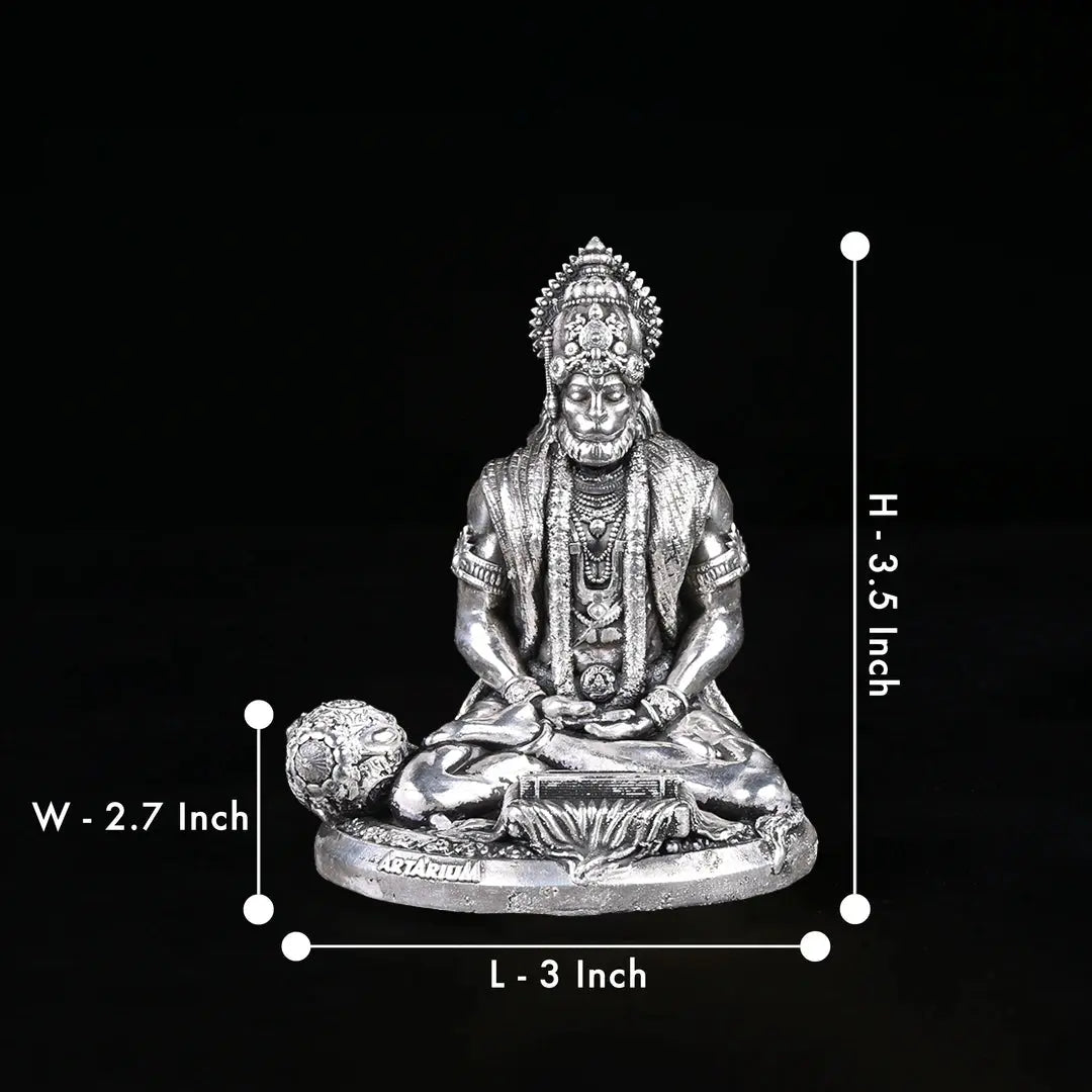 Meditating Lord Hanuman 2.0 Pure Silver theartarium