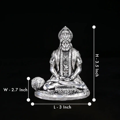 Meditating Lord Hanuman 2.0 Pure Silver theartarium