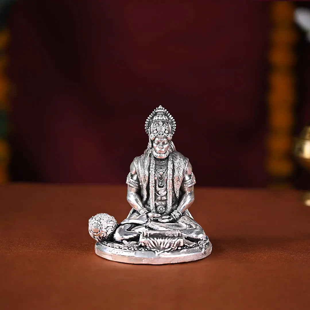 Meditating Lord Hanuman 2.0 Pure Silver theartarium