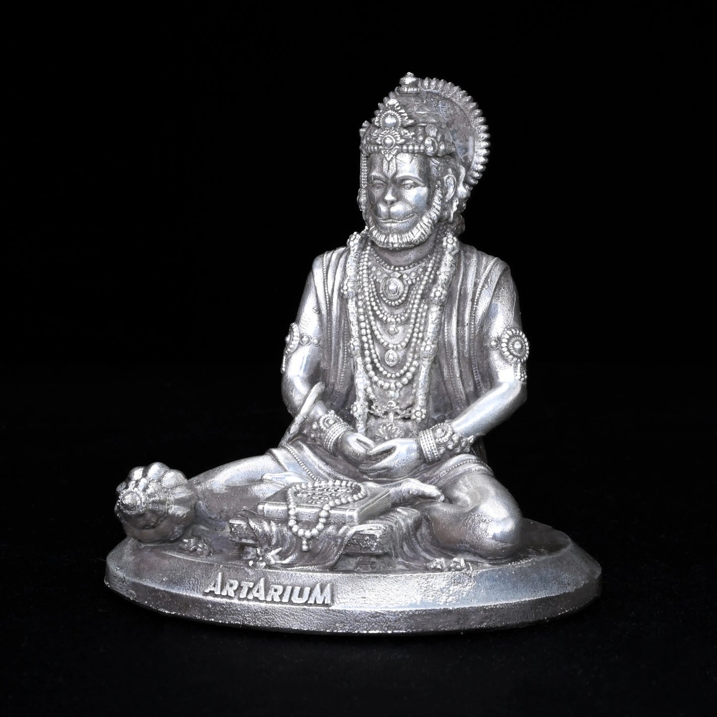 Meditating Hanumanji Pure Silver theartarium