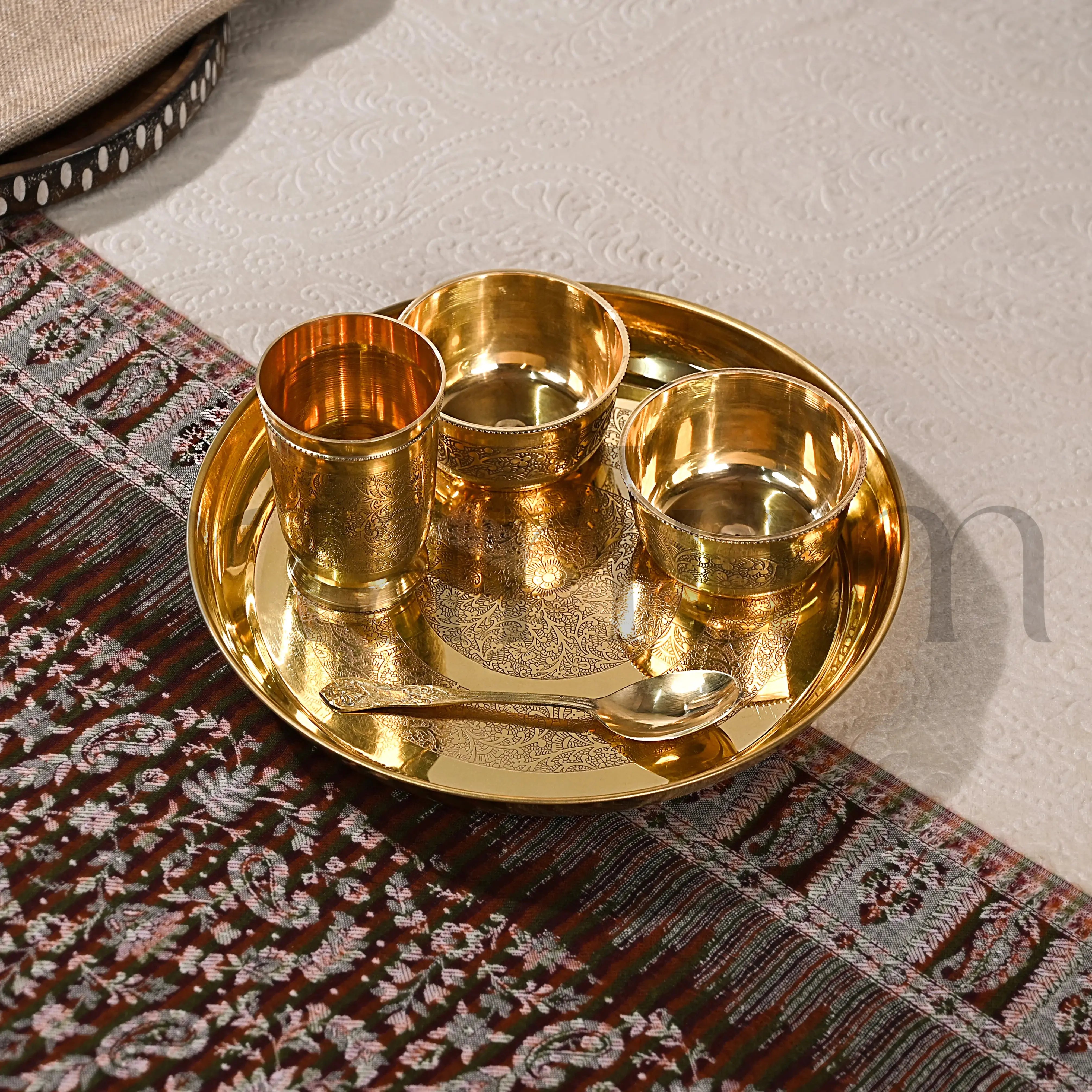 Brass Thali- Set of 5 theartarium