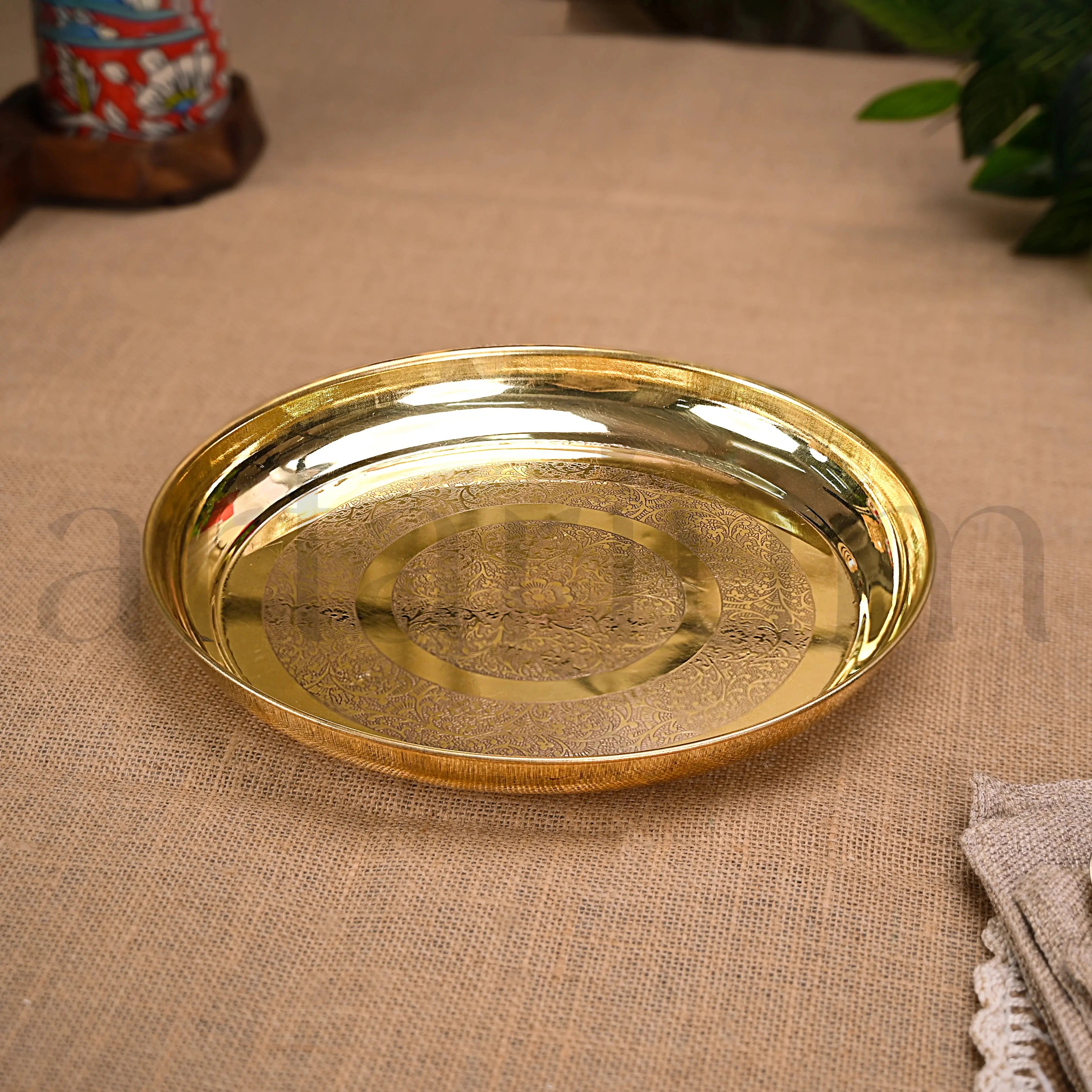 Brass Thali- Set of 5 theartarium