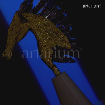 Crystal Prism Golden Horse Figurine