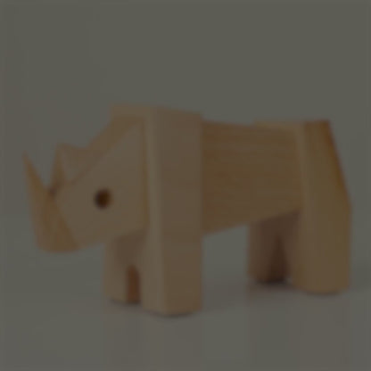 Wooden Rhino Figurine