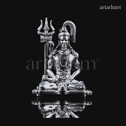 Meditating Lord Shiva Silver Plated