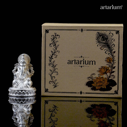 Lord Ganesha Pure Silver Idol (Hollow) with Premium Packaging
