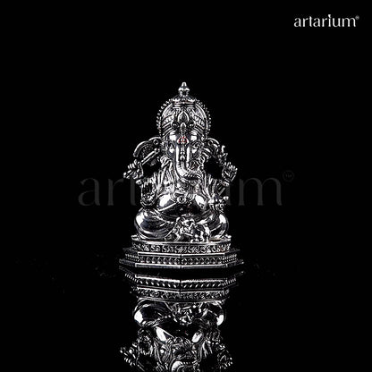 Divine Ganesha Silver Plated Idol