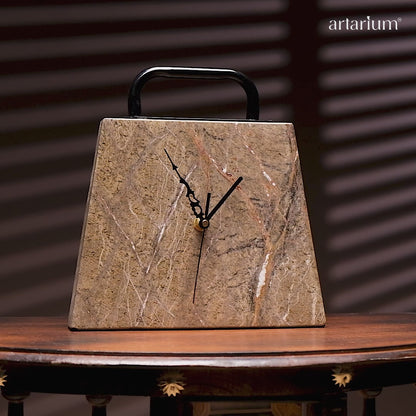 Tote Style Marble Desk Clock